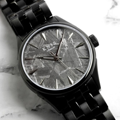 【KNIS KYOTO】メテオライト 日本製 自動巻き 腕時計 ブラック|京都発 腕時計