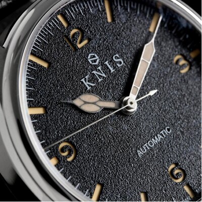 【KNIS KYOTO】レトロモダン 日本製 自動巻き 腕時計 革ベルト レザー＜ブラック＞|京都発