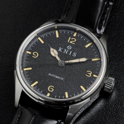【KNIS KYOTO】レトロモダン 日本製 自動巻き 腕時計 革ベルト レザー＜ブラック＞|京都発