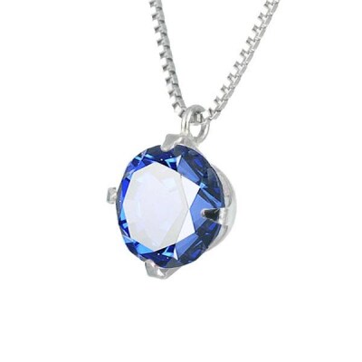 京セラ】クレサンベール〈サファイア〉ネックレス【一粒/0.5CT 