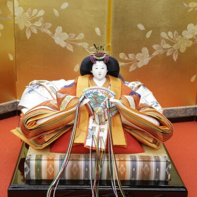 【安藤人形店】黄櫨染 桐竹鳳凰麒麟文(こうろせん/雛人形)