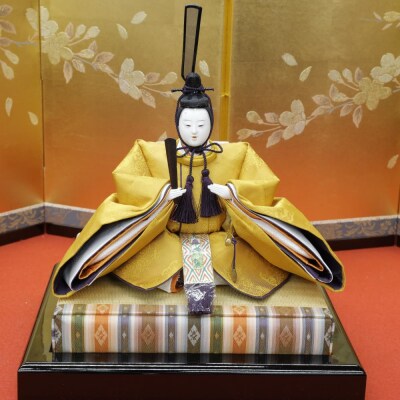 【安藤人形店】黄櫨染 桐竹鳳凰麒麟文(こうろせん/雛人形)