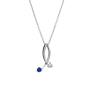 京セラ】クレサンベール〈サファイア・天然ダイヤモンド〉ネックレス  