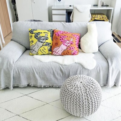 【三陽商事】地域猫活動　綿24幅ふろしき(リアン/イエロー)