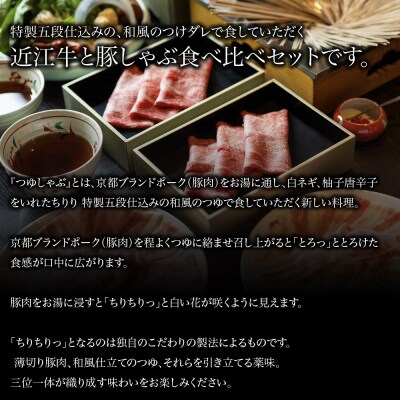 【CHIRIRI】2人前 近江牛とブランドポークの食べ比べ野菜付き 京都つゆしゃぶ