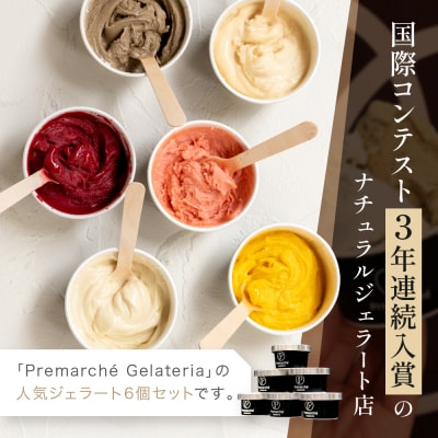 プレマルシェ・ジェラテリア 人気ジェラート6種食べ比べNon-Milk set |ジェラート専門店