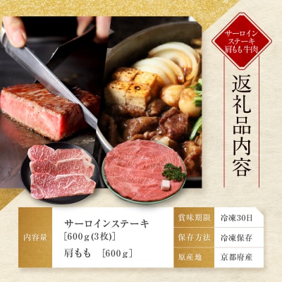 【京都モリタ屋】京都肉サーロインステーキ600g、肩モモすき焼き用600gセット