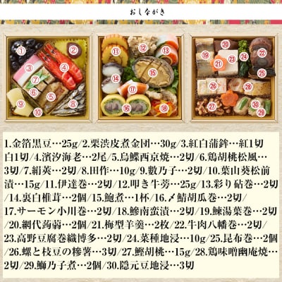 京料理 道楽 冷蔵おせち三段重「都春錦」約2人前|京都 老舗料亭 本格和風おせち 大人気