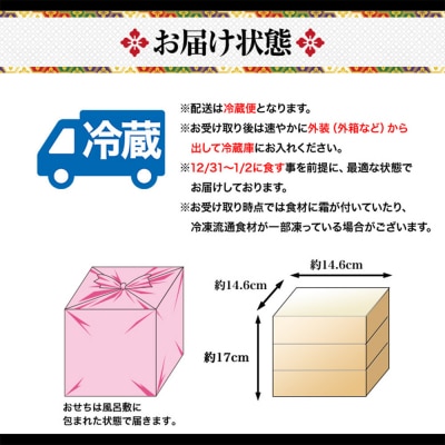京料理 道楽 冷蔵おせち三段重「都春錦」約2人前|京都 老舗料亭 本格和風おせち 大人気