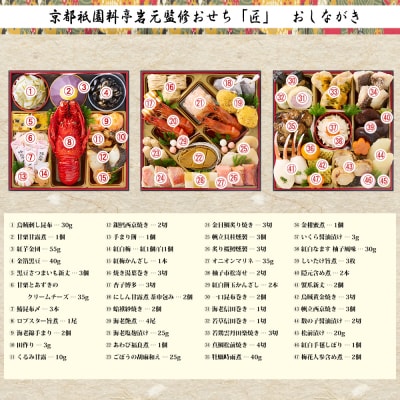 【京都祇園 岩元】冷蔵おせち三段重「匠」(ロブver.)約3～4人前|京おせち 人気おせち