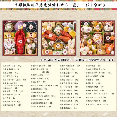 【京都祇園 岩元】冷蔵おせち三段重「匠」(ロブver.)約3～4人前(おせち,おせち料理,京おせち)