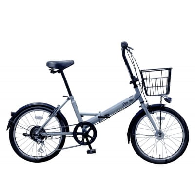 【中川商会 自転車Dプラス】<スチールグレー>折りたたみ自転車 20インチシマノ製外装6段変速