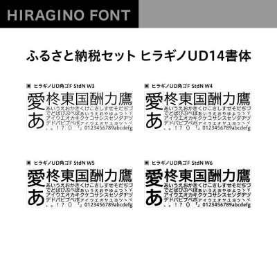 【ヒラギノフォント】ふるさと納税セット　ヒラギノUD14書体(ライセンス版)SCREEN