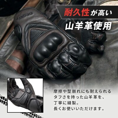 【デグナー】スマホ対応ツーリンググローブ　ブラウン[TG-36]【サイズM】