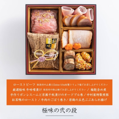《数量限定》【京都嵐山中村屋】伝統のお節二段重【エーコープ京都中央】