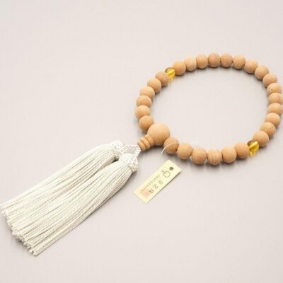 【神戸珠数店】〈京念珠〉 桜 黄水晶入り ジェンダーレス数珠 男女兼用|京都 念珠 仏具