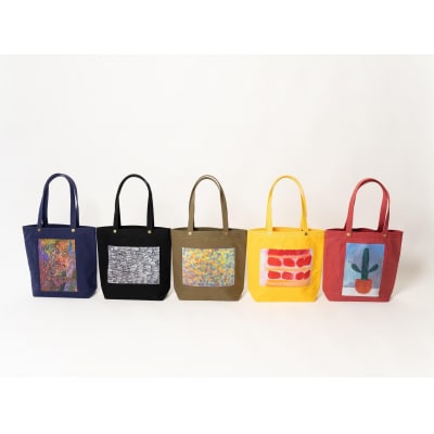 【京都館発・限定企画かばん】一澤信三郎×へラルボニーコラボ　縦型トートバッグ(全5種)【カラー:紺】