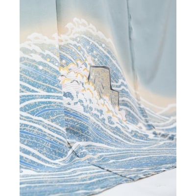【池内友禅】手描友禅染 色留袖(岩に流水文)