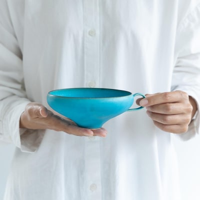 【瑞光窯-ZUIKOU-】スープカップ ペアセット(ターコイズブルー/青)