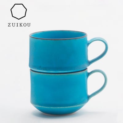 【瑞光窯-ZUIKOU-】スタッキングマグ ペアセット(ターコイズブルー/青)