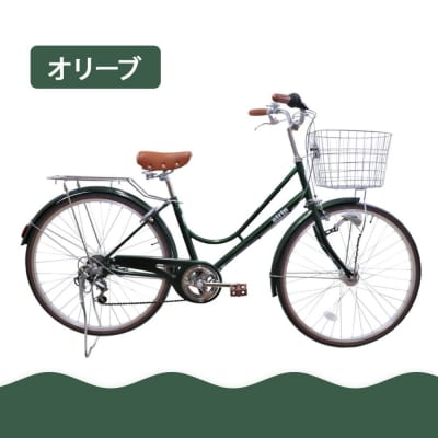 【エイリン】【組立済み発送】ファミリーサイクル26型 KN266NROL【オリーブ】