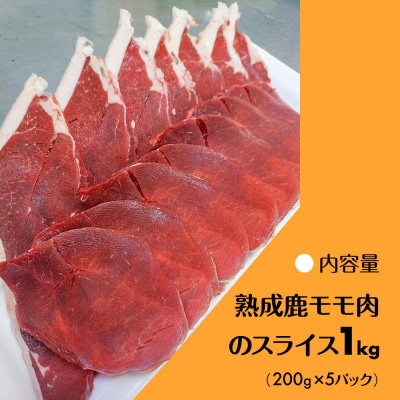【洛北ジビエ】熟成鹿モモ肉のスライス1kg 名店御用達<200g×5パック>