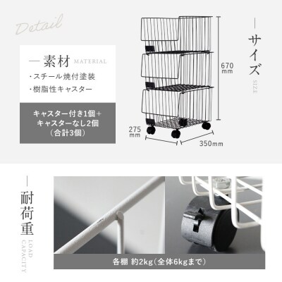 【a.depeche】バスケットシェルフ 3点セットネイビー(ラック,収納ラック)