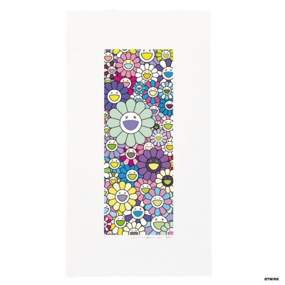 【ふるさと納税限定セット】版画「お花の短冊 川床で楽しむ夏の涼」シリアルNo.入り限定カード付き