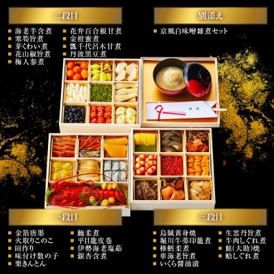 【祇園丸山】特製三段おせち 京風白味噌雑煮付 6人前《ふるさと納税特別仕様》|京料理 人気おせち