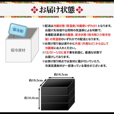 【京都祇園 華舞】三段冷蔵おせち「福の舞」約3～4人前|本格料亭おせち 豪華 華やか 人気 有名