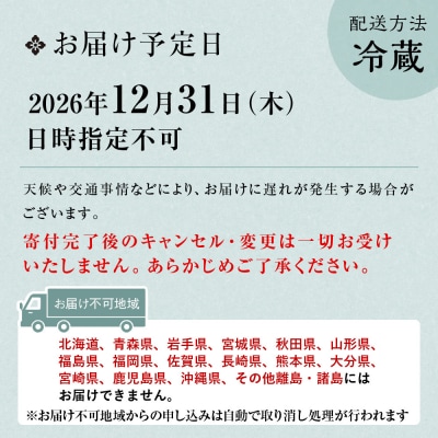 【京都しょうざん】「冷蔵 鷹ヶ峰」一段重 2人前 老舗料亭 本格和風おせち 人気おせち