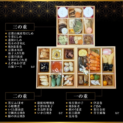 【京のむら】京風三段重 4～5人前|京都 老舗 本格和風おせち 人気おせち 2027 正月