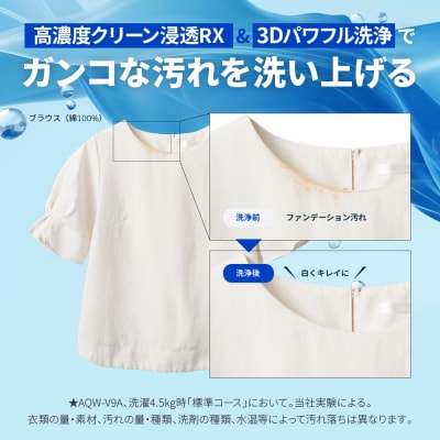 【AQUA】全自動洗濯機 高濃度クリーン浸透RX&3Dパワフル洗浄 10kg|家電 人気ブランド