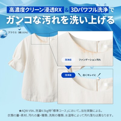 洗濯機 全自動 高濃度クリーン浸透RX&3Dパワフル洗浄 8kg AQW-V8A| 家電 人気