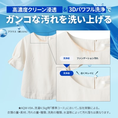 【AQUA】全自動洗濯機 高濃度クリーン浸透&3Dパワフル洗浄 7kg|アクア 家電 人気ブランド