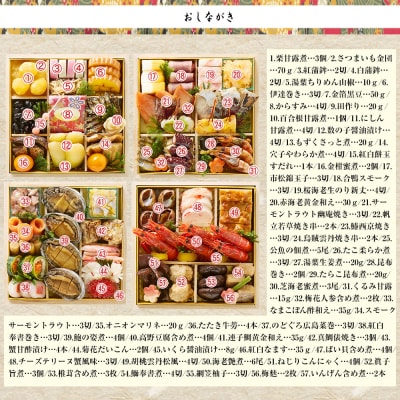 木屋町・さつき監修 与段重 皐撰 約5～6人前|老舗料亭 本格おせち 贅沢 華やか 人気おせち 