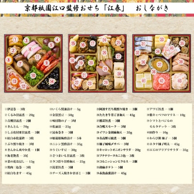【京都祇園・江口】監修おせち 江春 約4～5人前|京都 本格料亭おせち 人気おせち