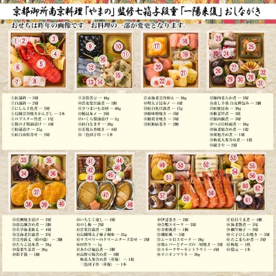 京料理・やまの監修 おせち七箱与段重「一陽来復」約4～5人前|京都御所南 老舗 本格おせち 人気