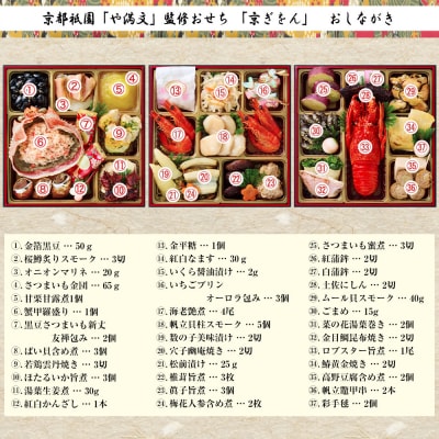 【京都祇園 料亭や満文】監修 三段重「京ぎをん」約3~4人前|京都 老舗料亭 本格おせち 人気おせち