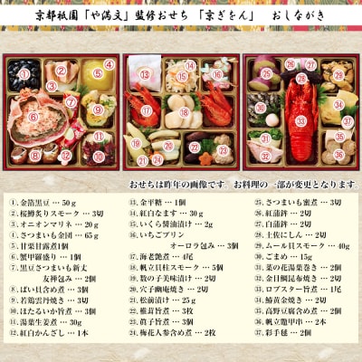 【京都祇園 料亭や満文】監修 三段重「京ぎをん」約3～4人前|京おせち 本格料亭おせち 人気おせち