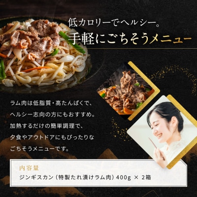 【岡山フードサービス】特製たれ漬けジンギスカン 400g×2箱|厳選ラム肉 やわらかジューシー