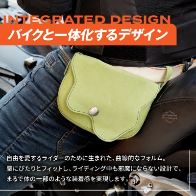 【デグナー】レザーサブポケットバッグ [W-104] カーキ|京都 バイクギア 人気ブランド