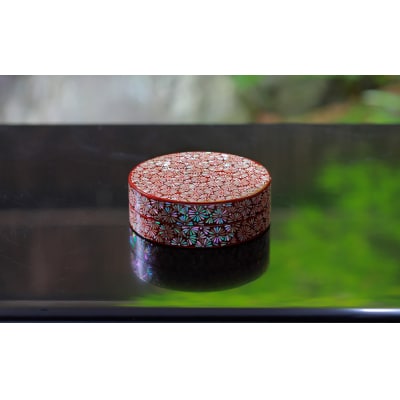 【嵯峩螺鈿野村】押合菊香合|京都 老舗 伝統工芸 漆器 ジュエリー