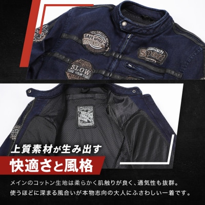【デグナー】コットンジャケット[23SJ-6]〈ネイビー・XLサイズ〉|人気ブランド バイク