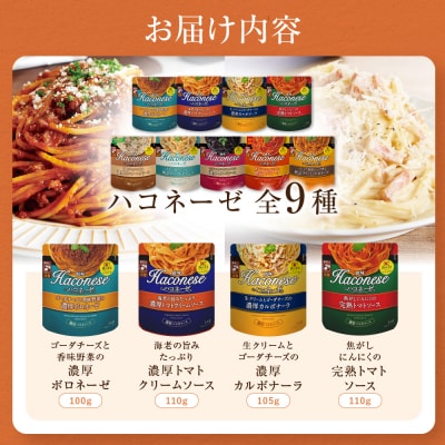 【創味】ハコネーゼ 全9種セット | プロ仕様 パスタソース レトルト レビュー高評価 人気セット 