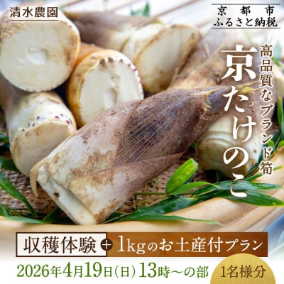 【清水農園】『京たけのこ』収穫体験+お土産付プラン 2026年4月19日(2)13時～の部 1名様分