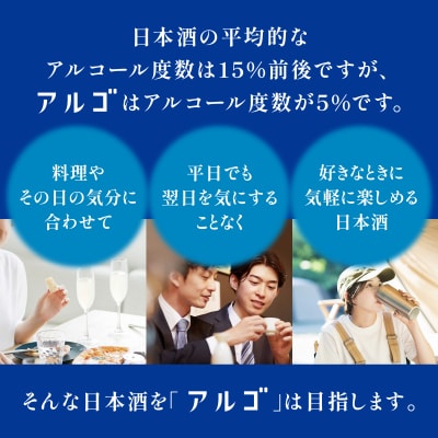【月桂冠】気軽に楽しむ日本酒 アルゴスパークリング ALc5% 250mL×12本