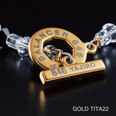 【846YAJIRO】スポーツネックレス GOLD TITA22〈CRYSTAL・Mサイズ〉