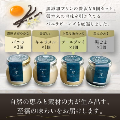 【山陵汀】最上無比の無添加プリン 汀～migiwa～バラエティセット 6個入り|手造りプリン 人気