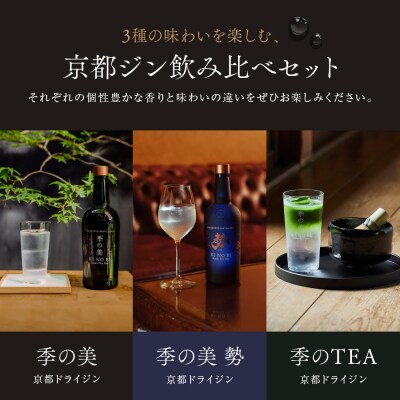 【京都蒸溜所】季の美 京都ドライジン 200ml 飲み比べ3種6本セット(季の美&勢&季のTEA) 